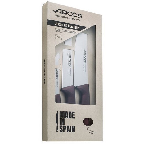 SET 3 CUCHILLOS ARCOS SERIE NIZA COLORES SURTIDOS